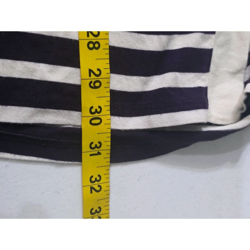 Coldwater Creek Navy Blue White Striped Single Button Cardigan 2X 20-22 Supima